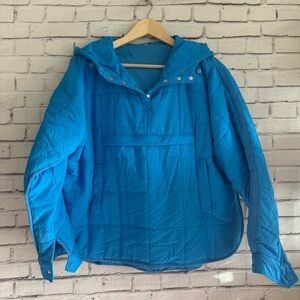 Blue‎ Quilted Hooded Jacket